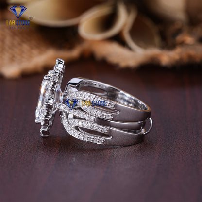 3.51 TDW Radiant & Round Cut Diamond Women’s Ring with Band