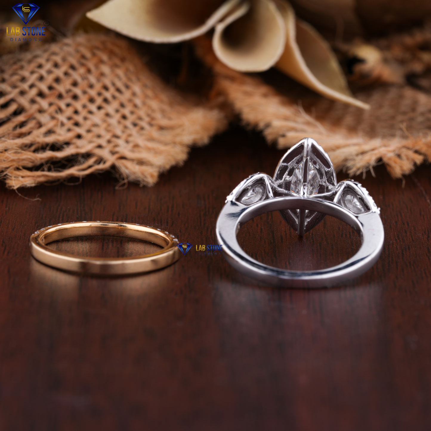 2.09 TDW Marquise, Pear & Round Cut Diamond Ring with Band