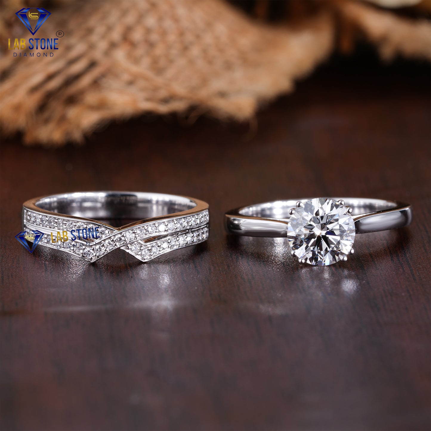 1.41 TDW Round Cut Women’s Diamond Ring with Band