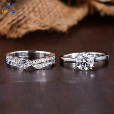 1.41 TDW Round Cut Women’s Diamond Ring with Band