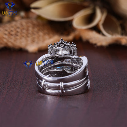 3.51 TDW Radiant & Round Cut Diamond Women’s Ring with Band