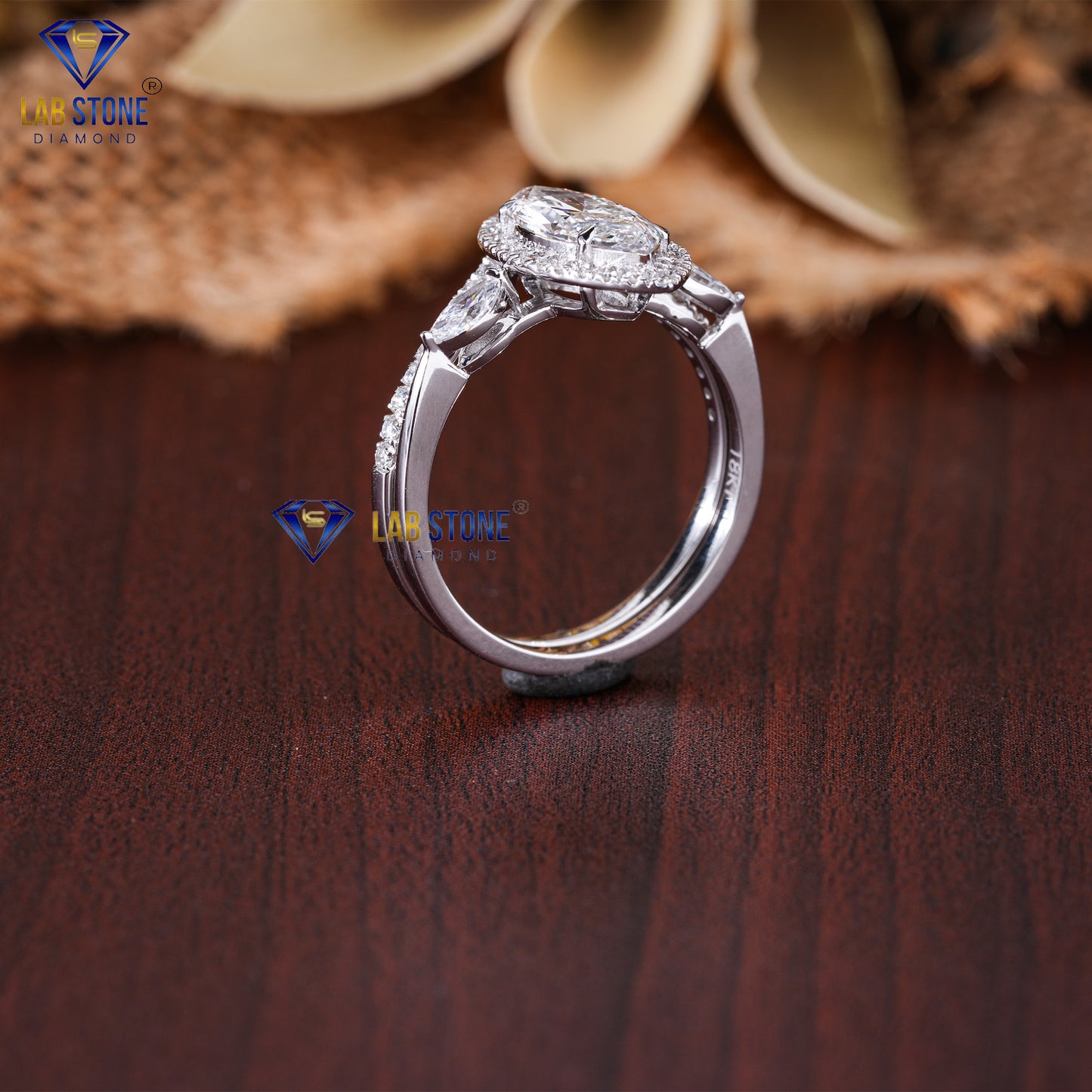 2.02 TDW Marquise & Round Cut Diamond Women’s Ring with Band