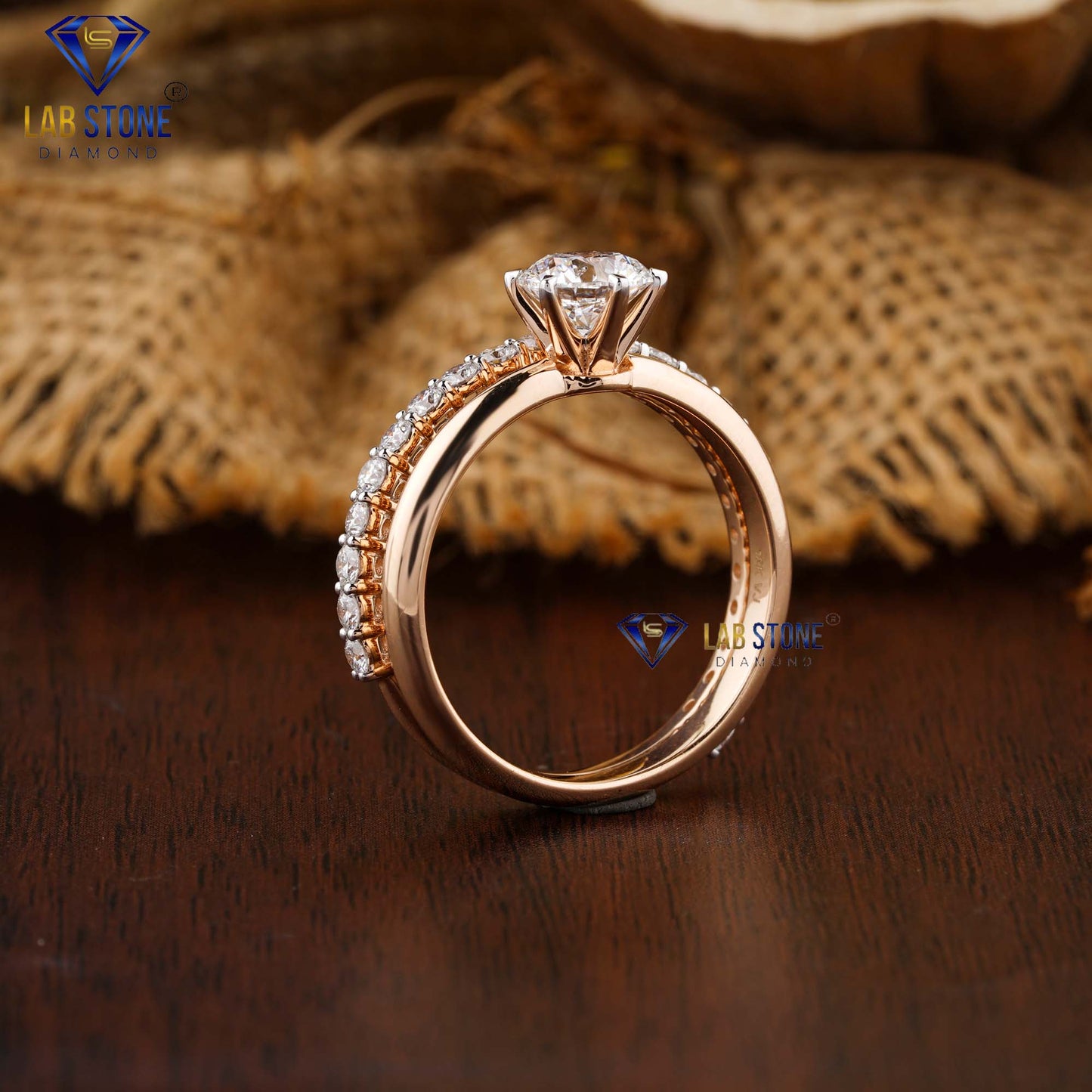 1.78 TDW Round Cut Women’s Diamond Ring with Band