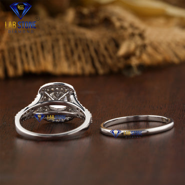 1.79 TDW Cushion & Round Cut Diamond Women’s Ring with Band