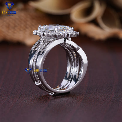 3.51 TDW Radiant & Round Cut Diamond Women’s Ring with Band