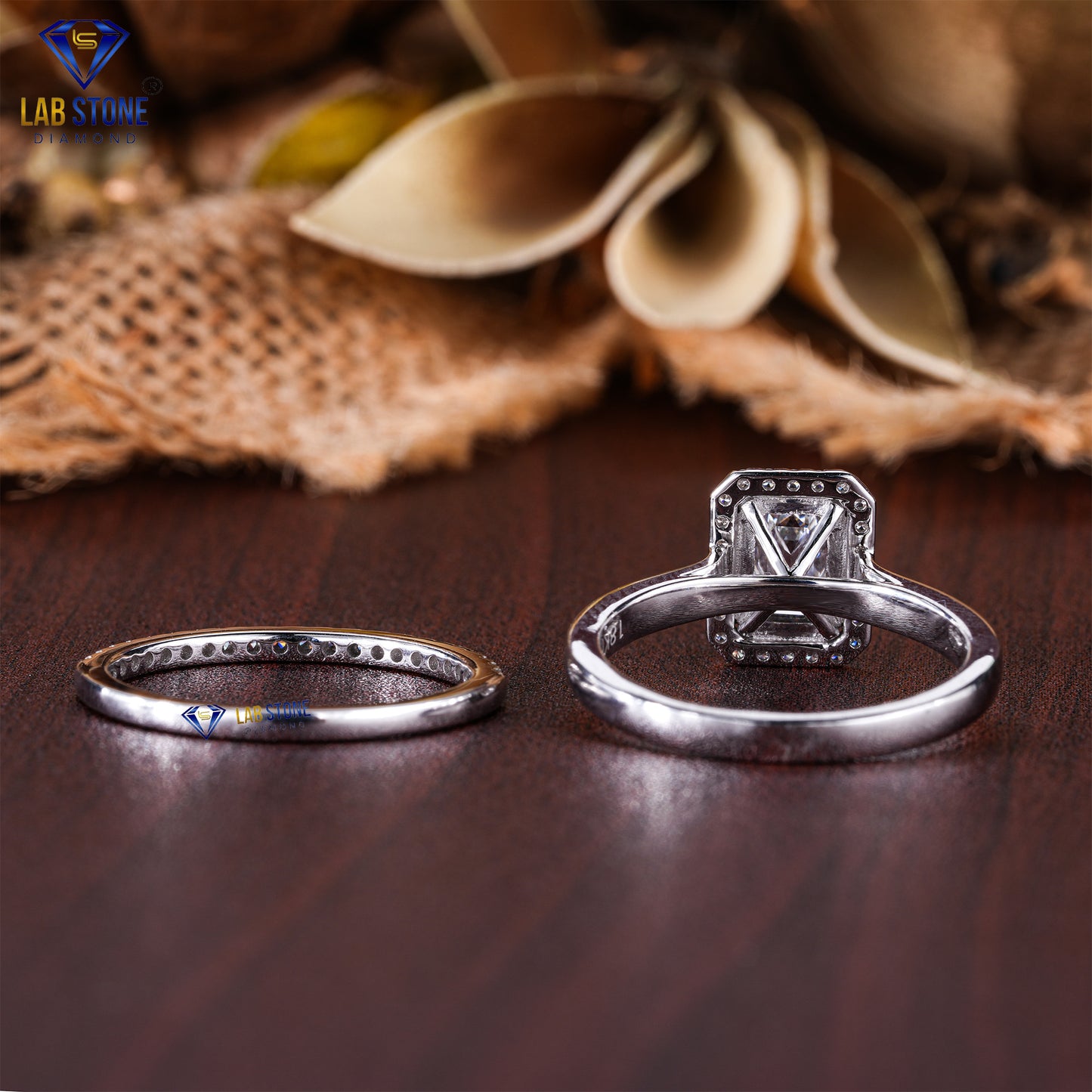 1.89 TDW Emerald & Round Diamond Cut Women’s Ring with Band