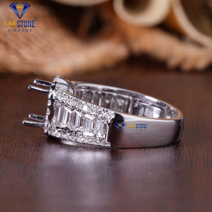 1.64 TDW Trapezoid & Round Cut Diamond Ring