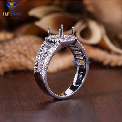 1.64 TDW Trapezoid & Round Cut Diamond Ring