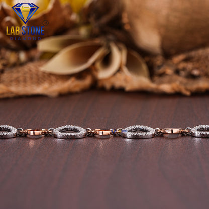 0.58 TDW Round Cut Diamond Slider Bracelet