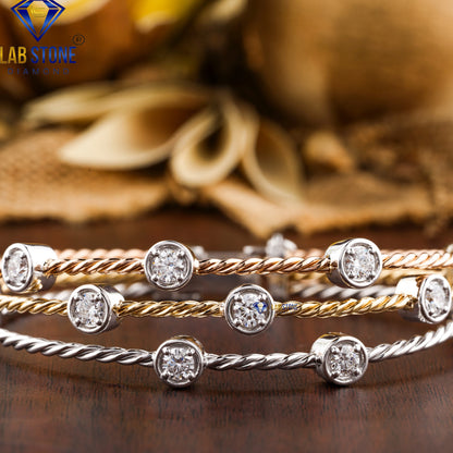 2.00 TDW Round Cut Diamond Slider Bracelet