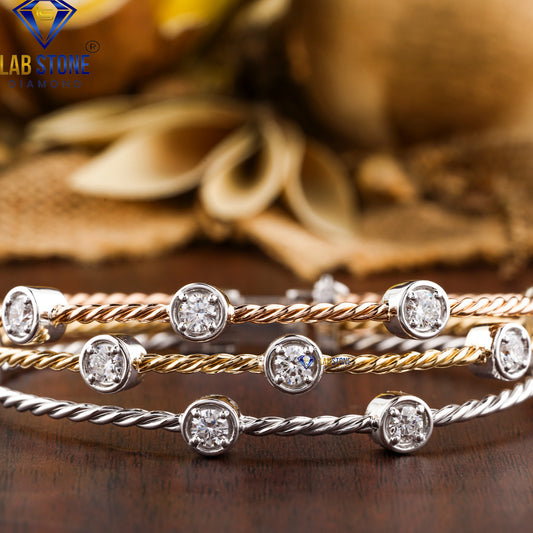 2.00 TDW Round Cut Diamond Slider Bracelet