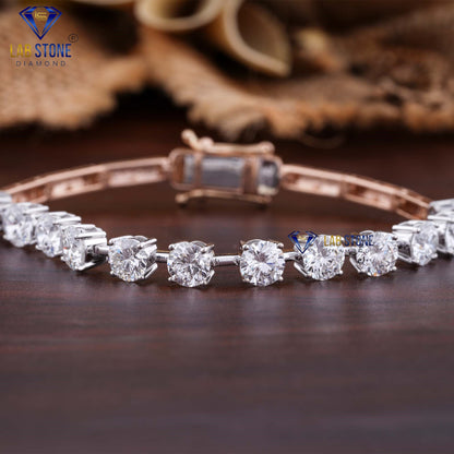 6.09 TDW Round Cut Diamond Slider Bracelet