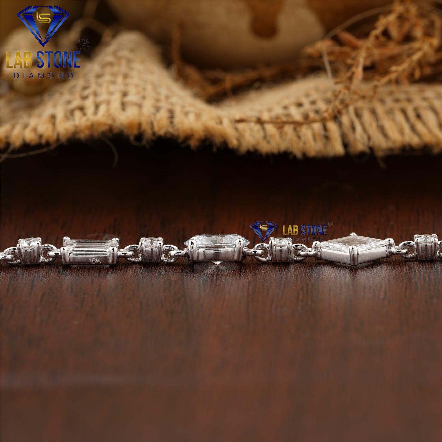 5.42 TDW Rose Cut, Oval & Round Cut Diamond Slider Bracelet