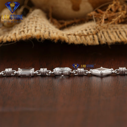 5.42 TDW Rose Cut, Oval & Round Cut Diamond Slider Bracelet