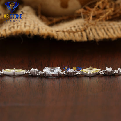 3.76 TDW Light Yellow Rose Cut, Oval & Round Cut Diamond Slider Bracelet