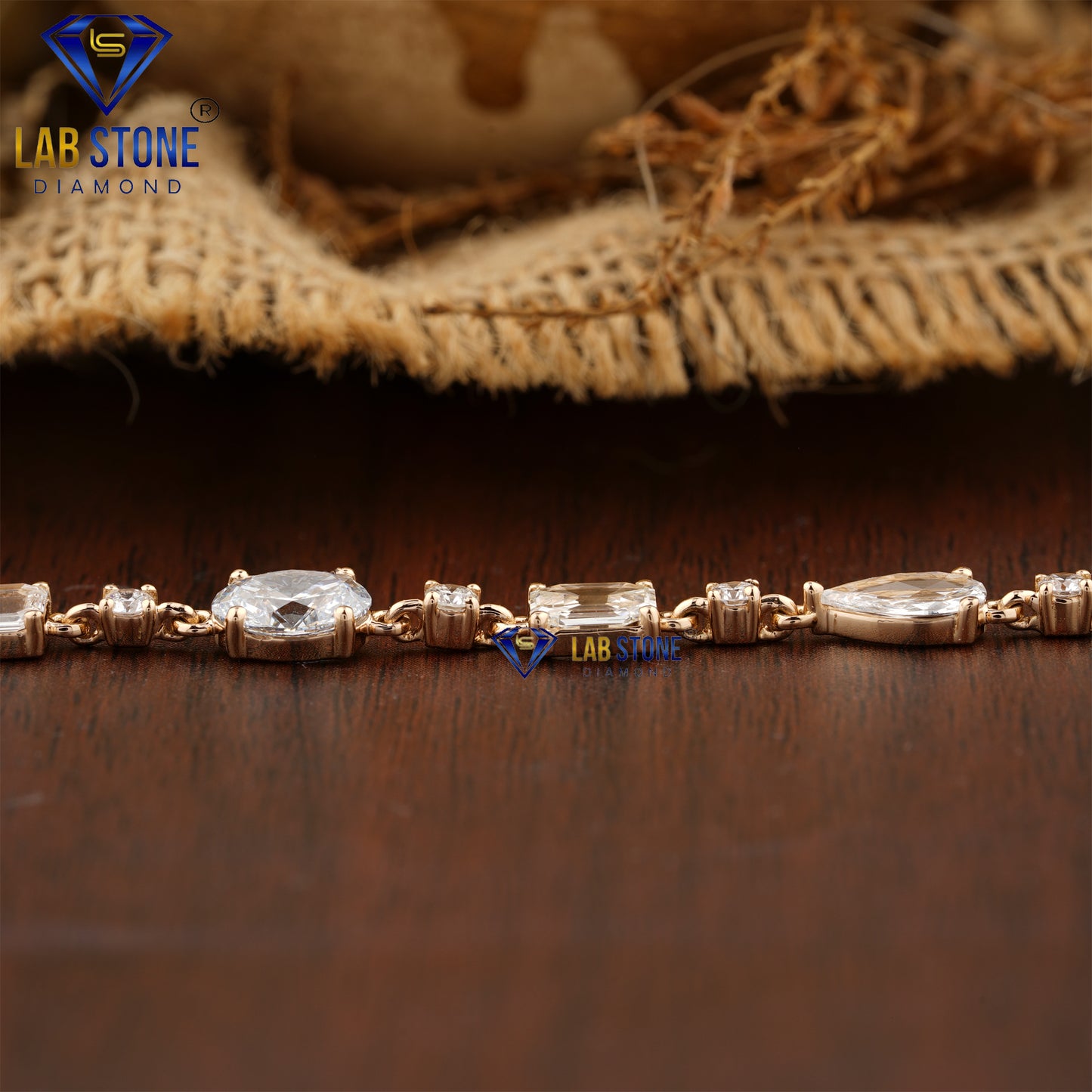 3.95 TDW Rose Cut, Oval & Round Cut Diamond Slider Bracelet