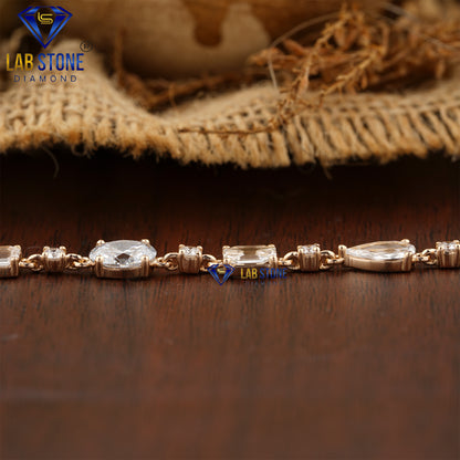 3.95 TDW Rose Cut, Oval & Round Cut Diamond Slider Bracelet