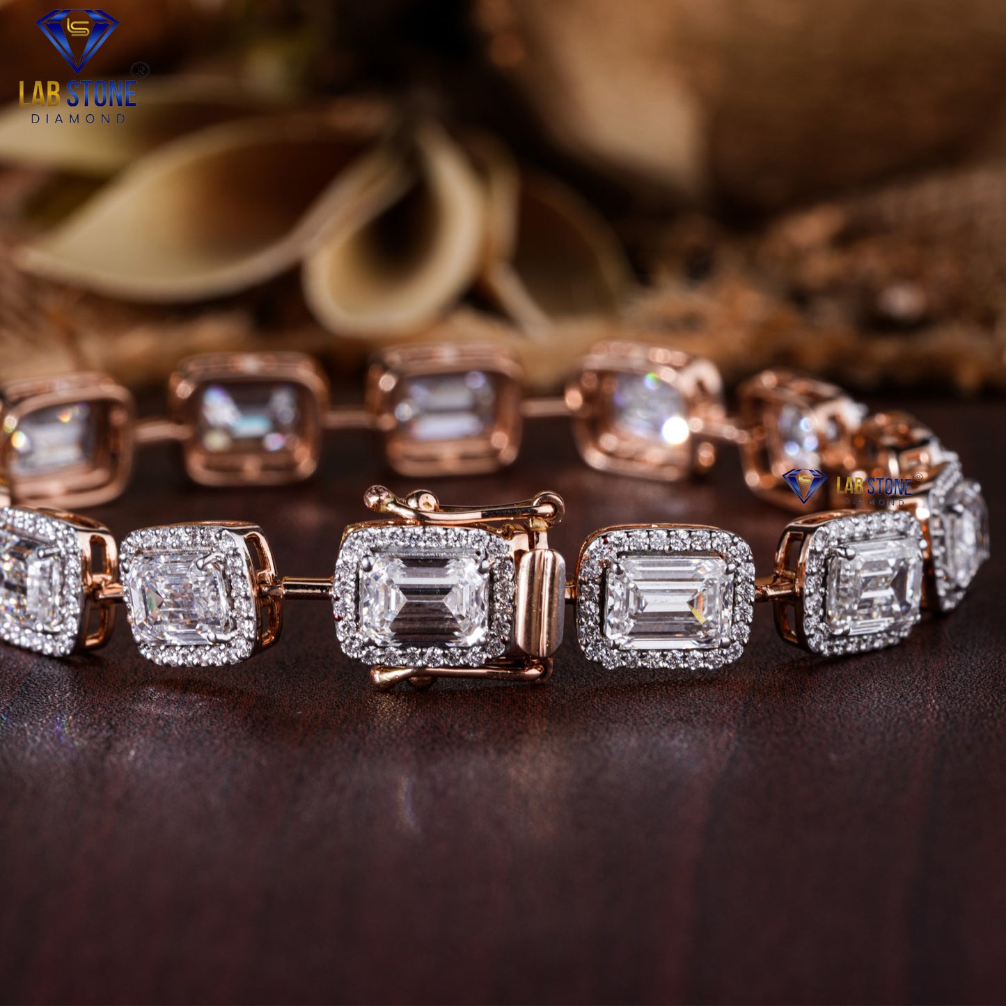 12.18 TDW Round & Emerald Cut Diamond Women’s Slider Bracelet