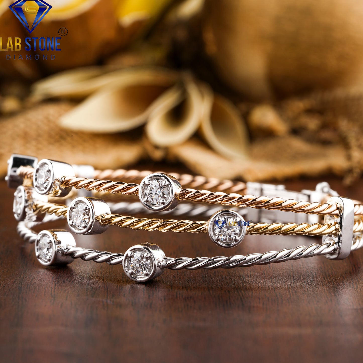 2.00 TDW Round Cut Diamond Slider Bracelet