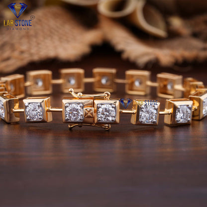 4.59 TDW Round Cut Diamond Slider Bracelet