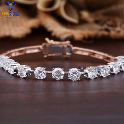 6.09 TDW Round Cut Diamond Slider Bracelet