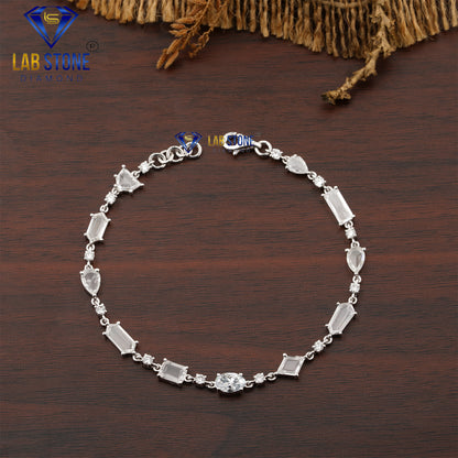 5.42 TDW Rose Cut, Oval & Round Cut Diamond Slider Bracelet