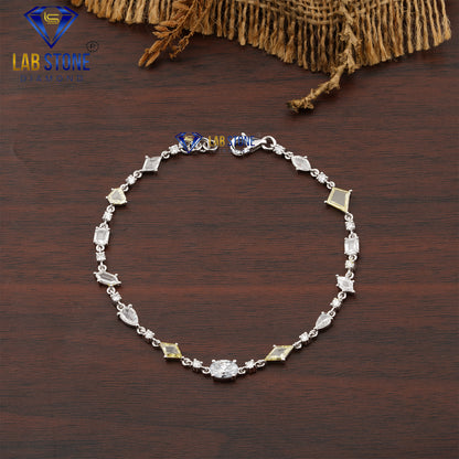 3.76 TDW Light Yellow Rose Cut, Oval & Round Cut Diamond Slider Bracelet
