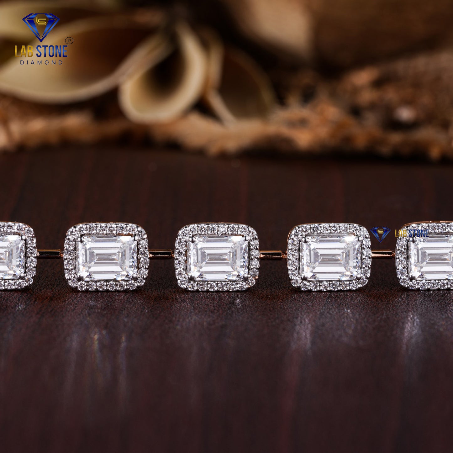 12.18 TDW Round & Emerald Cut Diamond Women’s Slider Bracelet