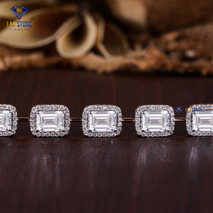 12.18 TDW Round & Emerald Cut Diamond Women’s Slider Bracelet