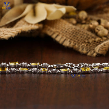 4.03 TDW Fancy Yellow Marquise, Pear, Radiant, Oval, Emerald & Round Cut Diamond Slider Bracelet