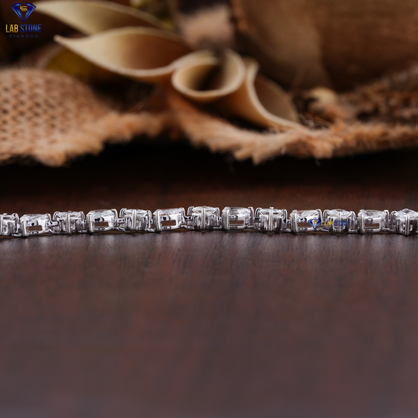 3.43 TDW Princess & Pear Cut Diamond Slider Bracelet