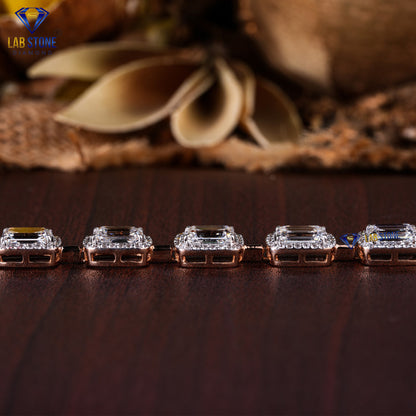 12.18 TDW Round & Emerald Cut Diamond Women’s Slider Bracelet