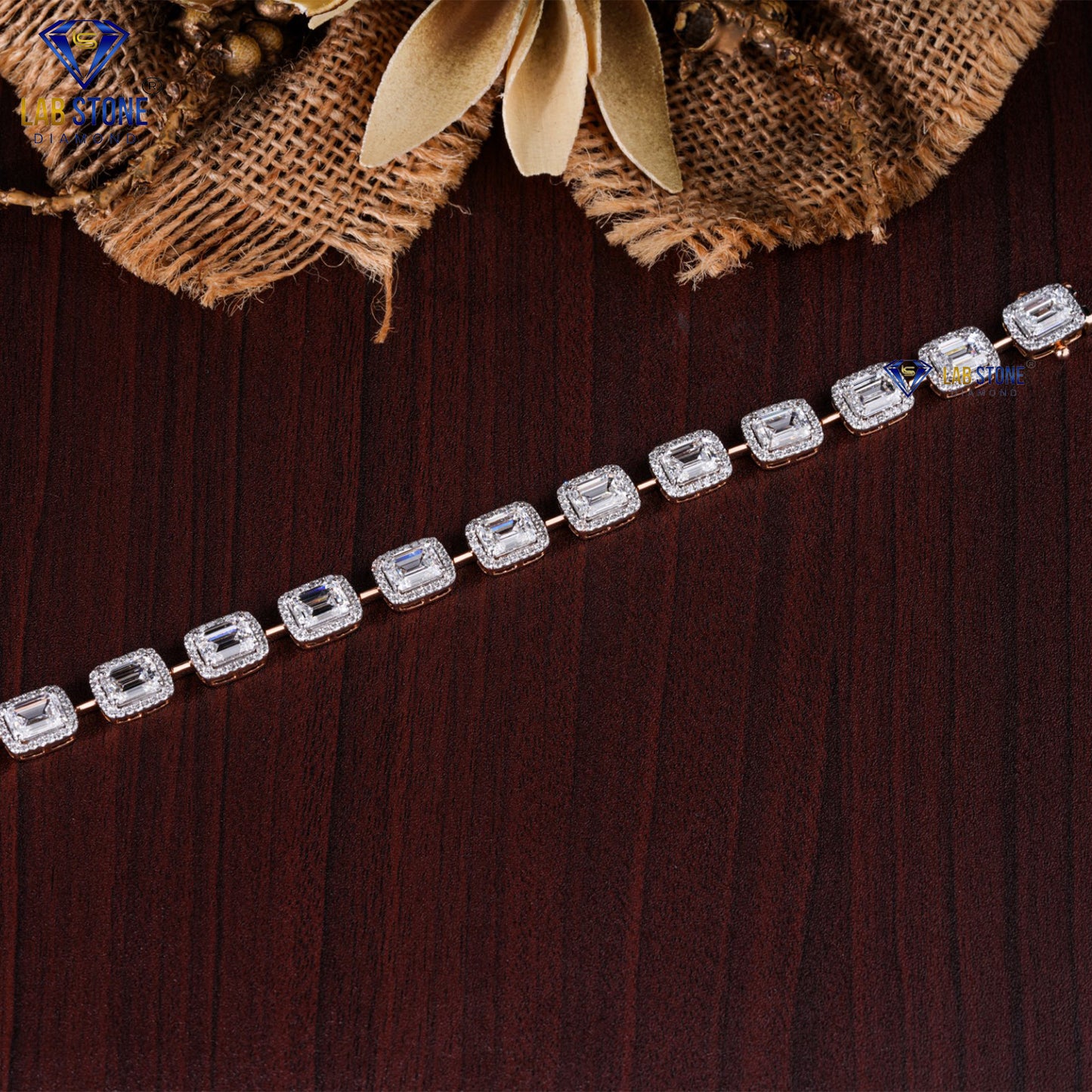 12.18 TDW Round & Emerald Cut Diamond Women’s Slider Bracelet