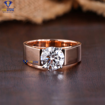 2.30 TDW Round Cut Men’s Solitaire Diamond Ring