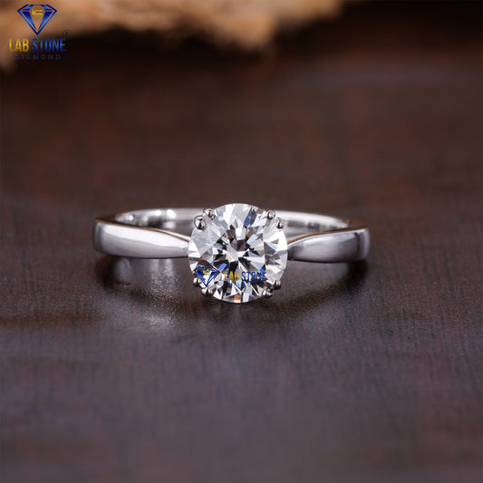 1.00 TDW Round Cut Women’s Solitaire Diamond Ring
