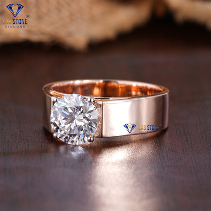 2.30 TDW Round Cut Men’s Solitaire Diamond Ring