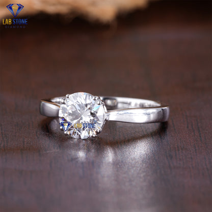 1.00 TDW Round Cut Women’s Solitaire Diamond Ring