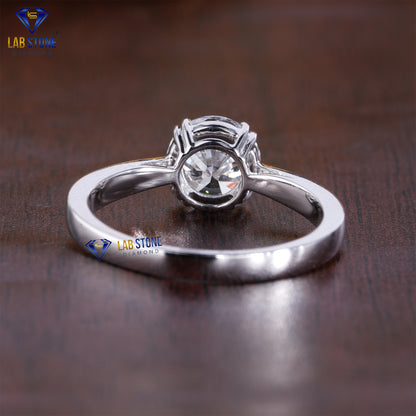 1.00 TDW Round Cut Women’s Solitaire Diamond Ring