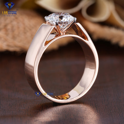 2.30 TDW Round Cut Men’s Solitaire Diamond Ring