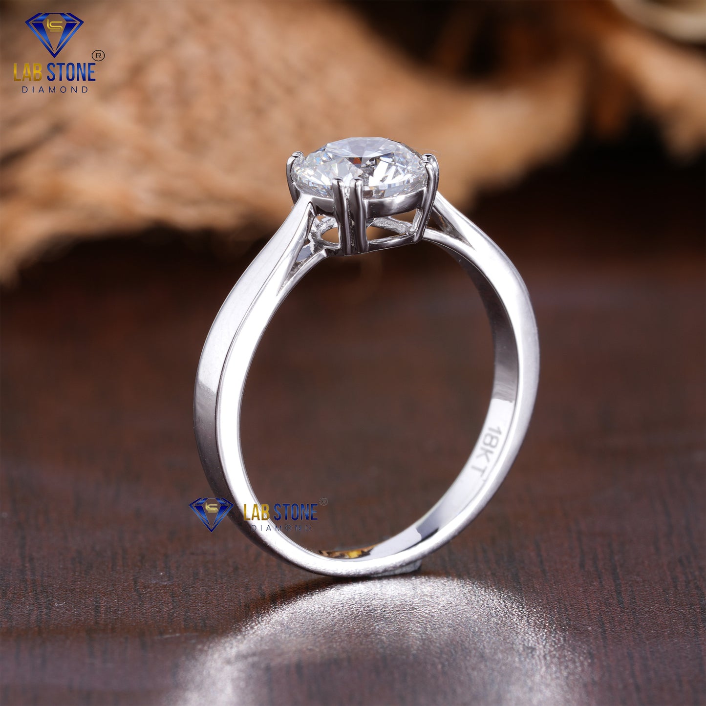 1.00 TDW Round Cut Women’s Solitaire Diamond Ring