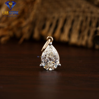 1.08 TDW Pear Cut Diamond Solitaire Pendant