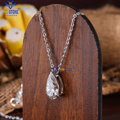 3.11 TDW Pear Cut Diamond Solitaire Pendant with Chain