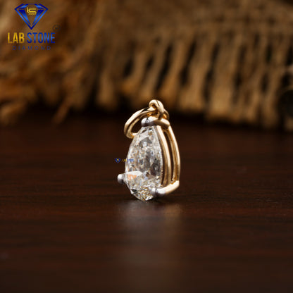 1.08 TDW Pear Cut Diamond Solitaire Pendant
