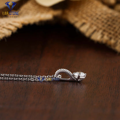 0.33 TDW Round Cut Diamond Solitaire Pendant with Chain