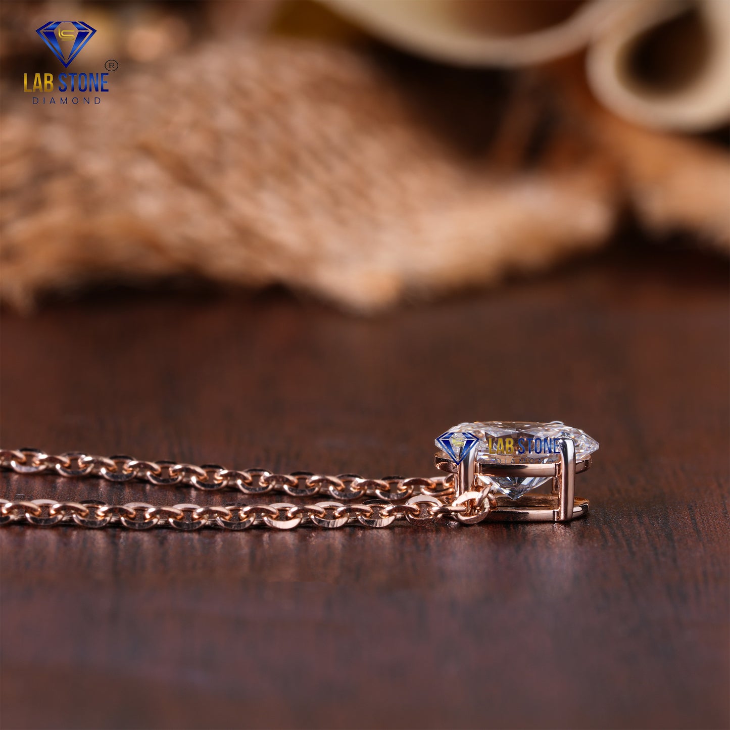 1.07 TDW Oval Cut Diamond Solitaire Pendant with Chain