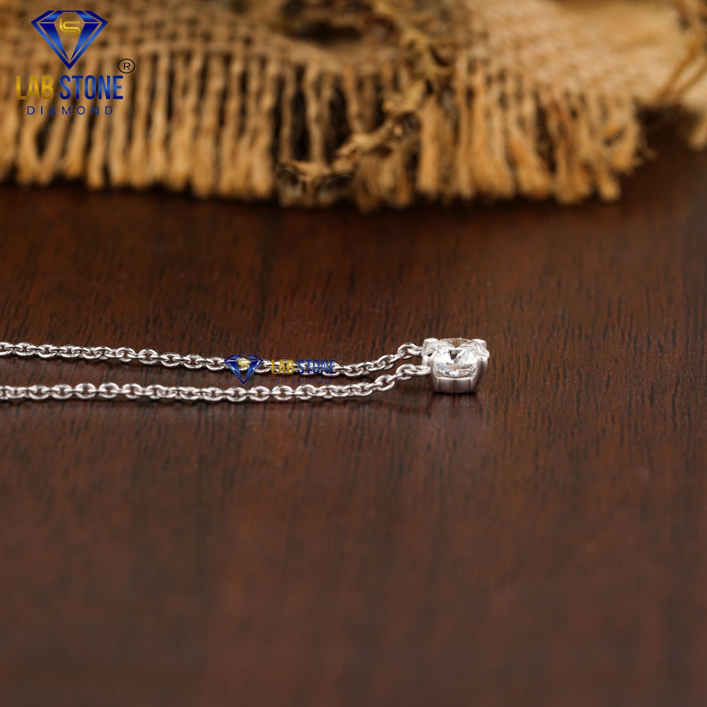 1.05 TDW Round Cut Diamond Solitaire Pendant with Chain