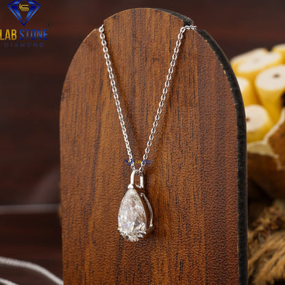 0.03 TDW Pear Cut Diamond Solitaire Pendant with Chain