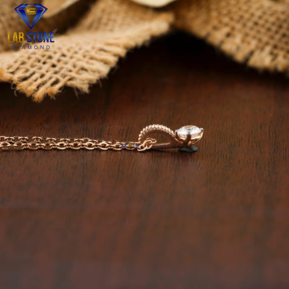 0.33 TDW Round Cut Diamond Solitaire Pendant with Chain