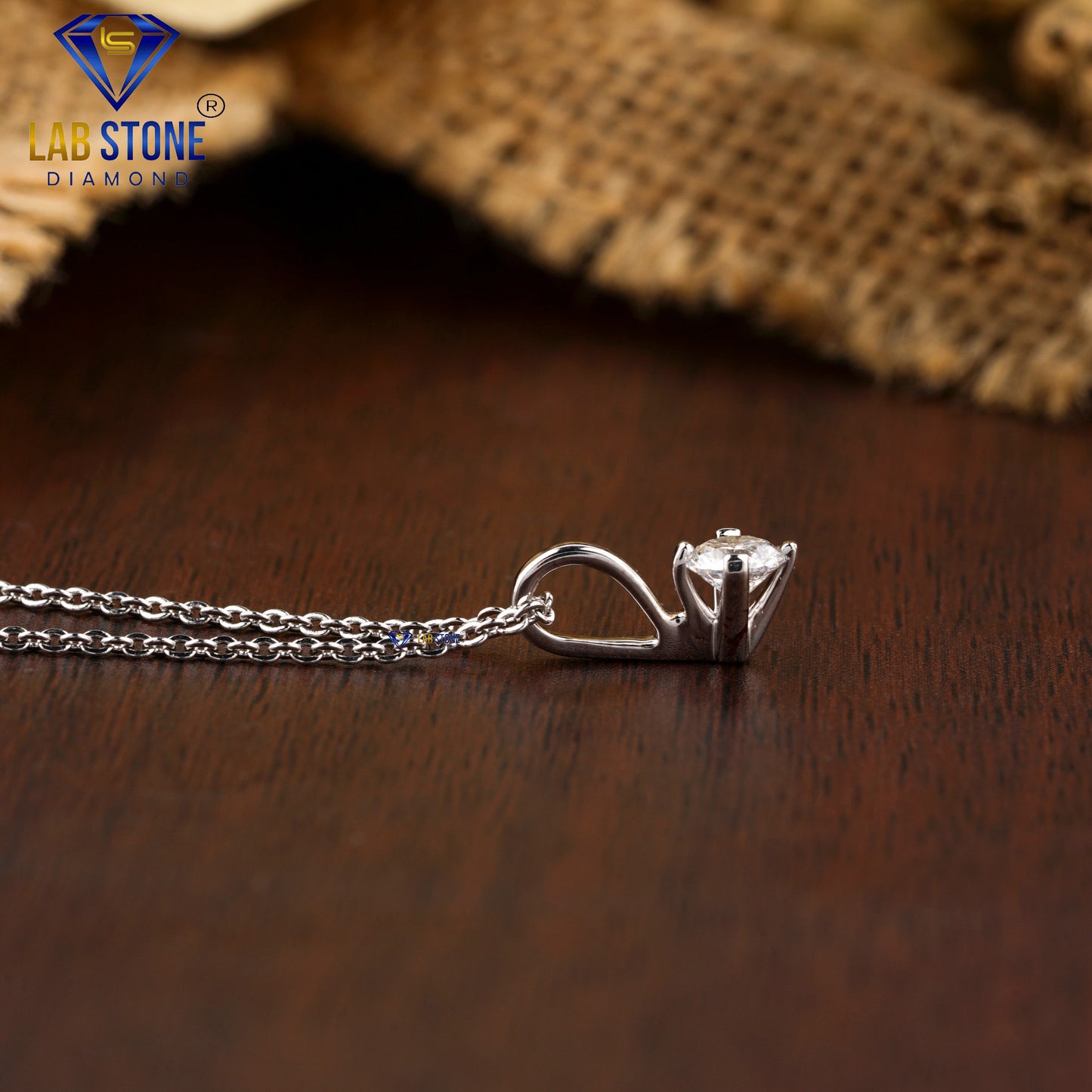 0.30 TDW Round Cut Diamond Solitaire Pendant with Chain