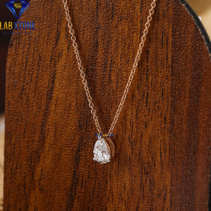 0.32 TDW Pear Cut Diamond Solitaire Pendant with Chain